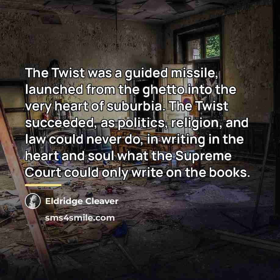 “The Twist was a guided missile, launched from the ghetto…” quote by Eldridge Cleaver