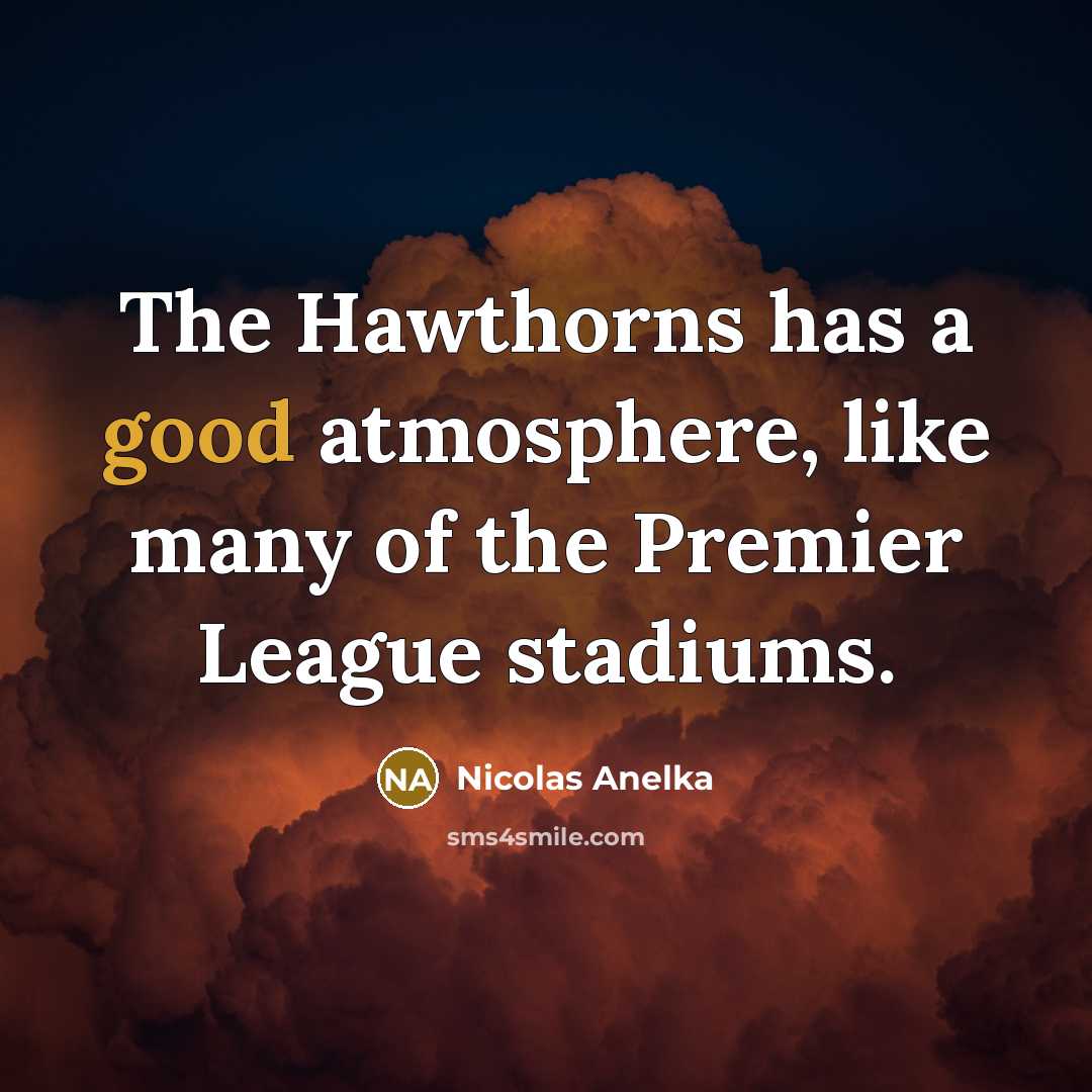 “The Hawthorns has a good atmosphere, like many of the…” quote by Nicolas Anelka