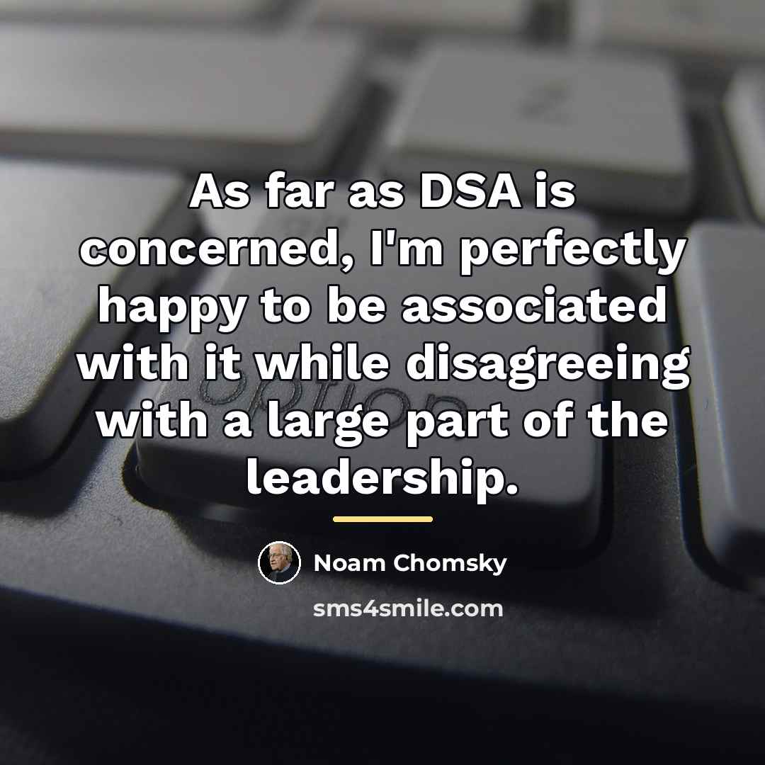 “As far as DSA is concerned, I'm perfectly happy to…” quote by Noam Chomsky