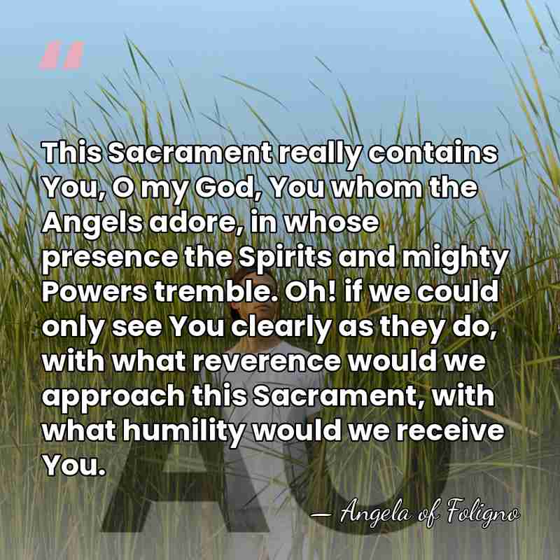 This Sacrament really contains You, O my God, You whom the Angels&hellip; - Angela of Foligno
