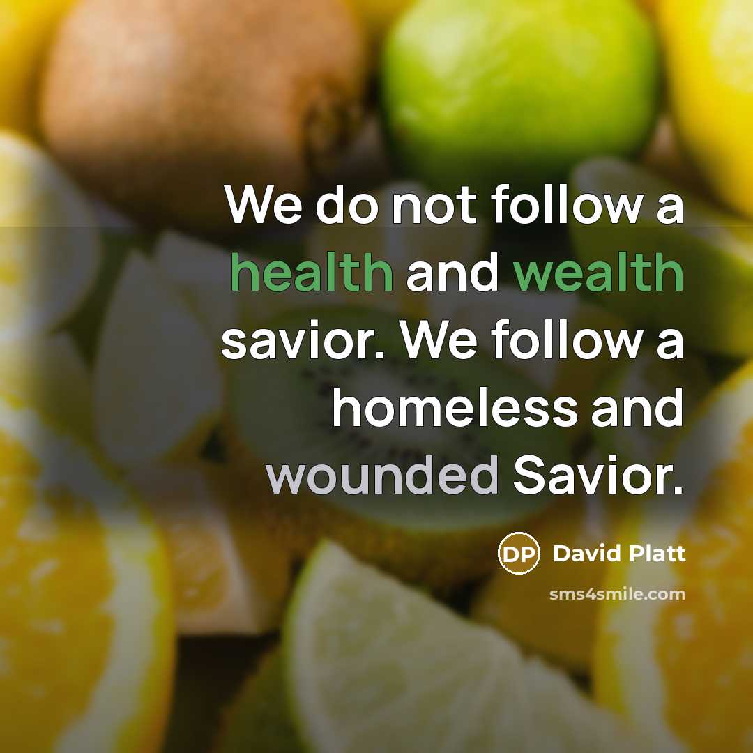 “We do not follow a health and wealth savior. We…” quote by David Platt