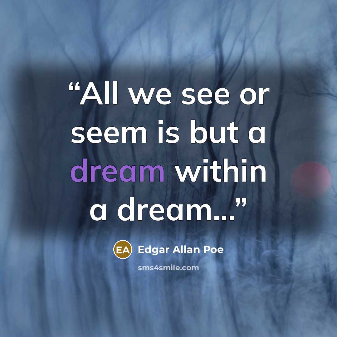 “All we see or seem is but a dream within a dream...” quote by Edgar Allan Poe