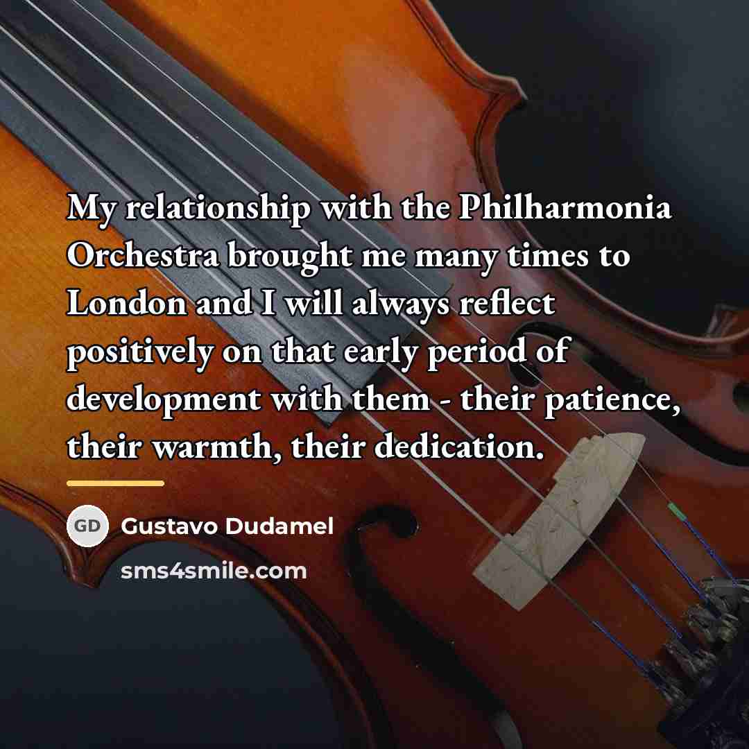 “My relationship with the Philharmonia Orchestra brought me many times…” quote by Gustavo Dudamel