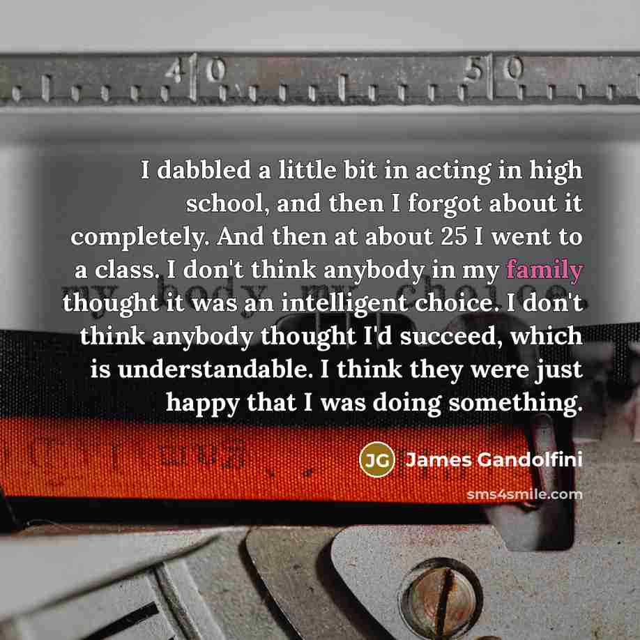 “I dabbled a little bit in acting in high school,…” quote by James Gandolfini