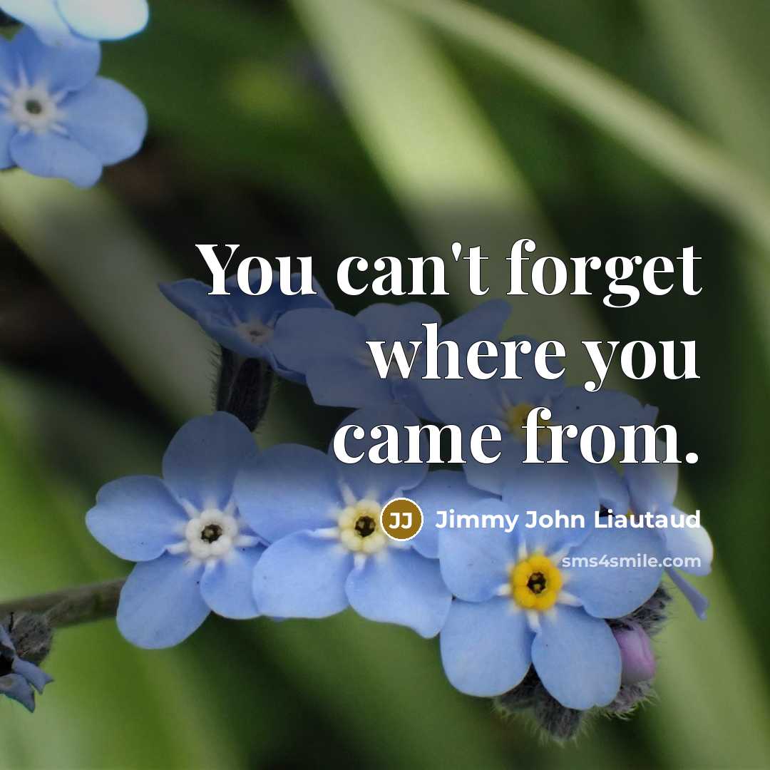 “You can't forget where you came from.…” quote by Jimmy John Liautaud
