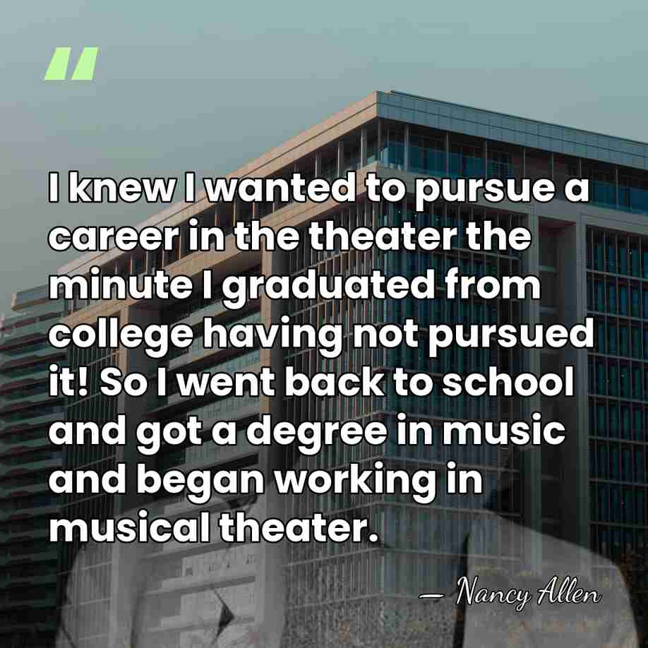 I knew I wanted to pursue a career in the theater the&hellip; - Nancy Allen
