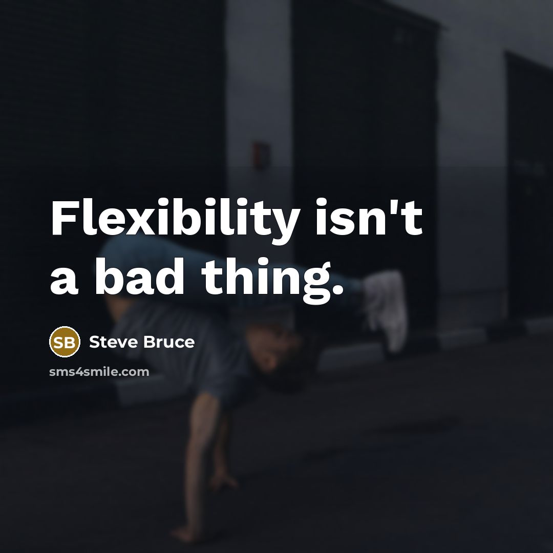 “Flexibility isn't a bad thing.…” quote by Steve Bruce