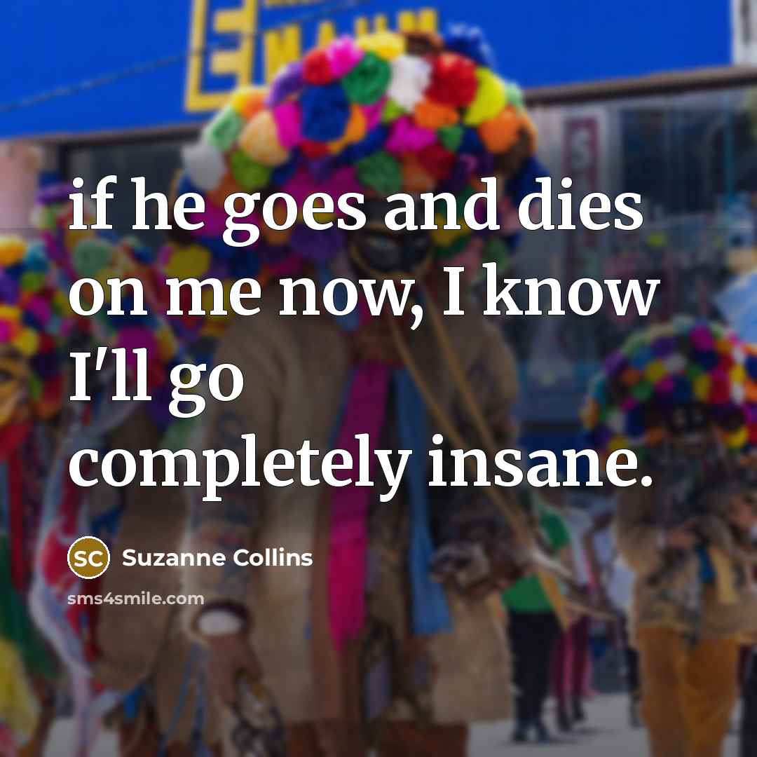 “if he goes and dies on me now, I know…” quote by Suzanne Collins
