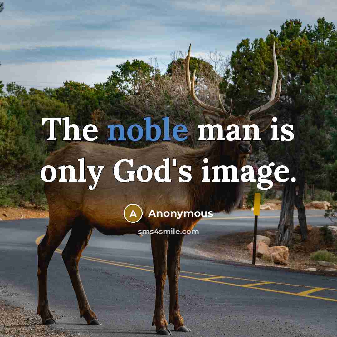 “The noble man is only God's image.…” quote by Anonymous