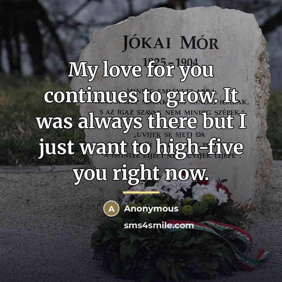 “My love for you continues to grow. It was always there but I just want to high-five you right now.” quote by Anonymous