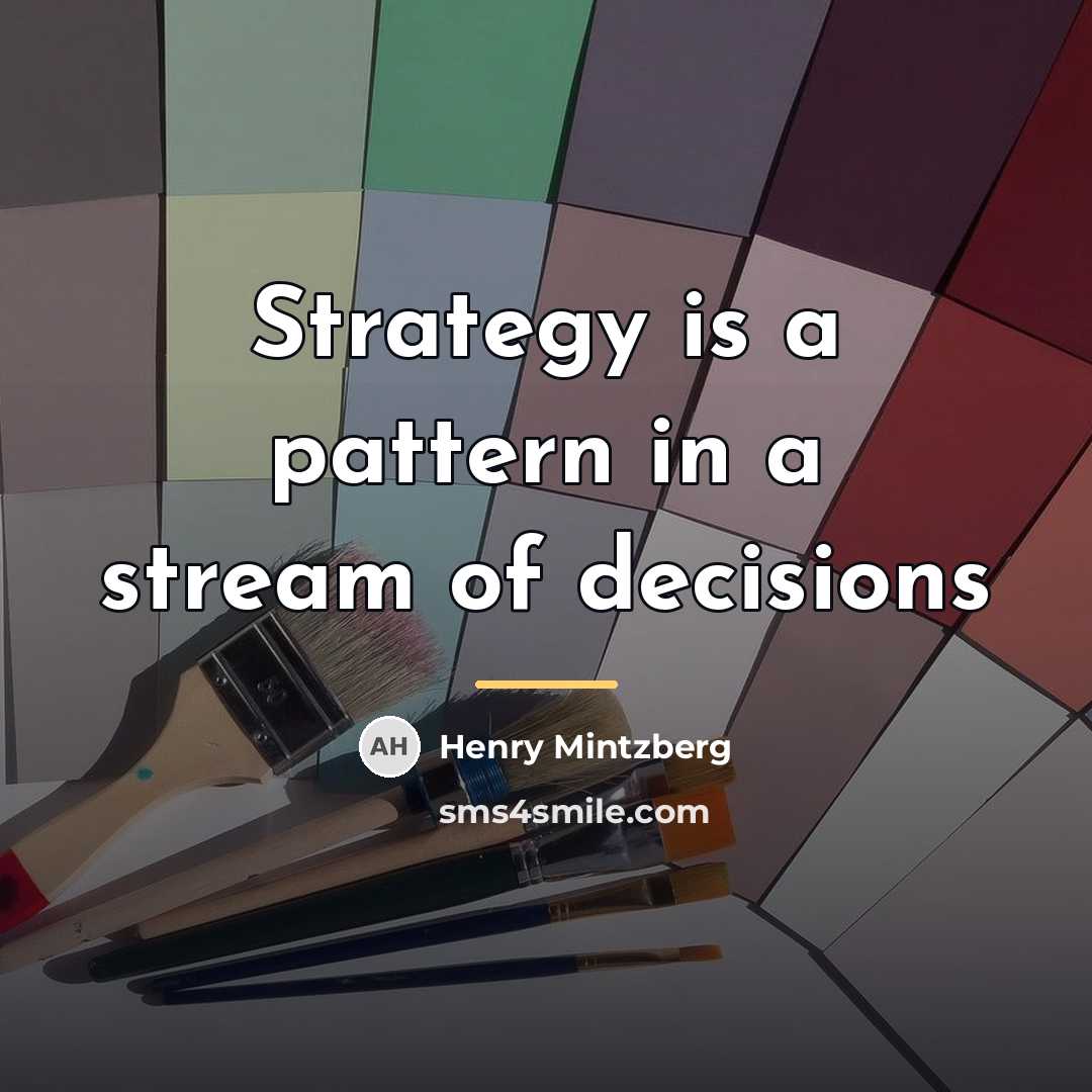 “Strategy is a pattern in a stream of decisions…” quote by Henry Mintzberg