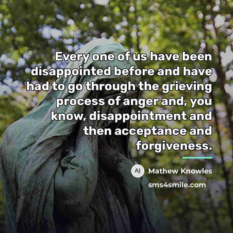 “Every one of us have been disappointed before and have…” quote by Mathew Knowles