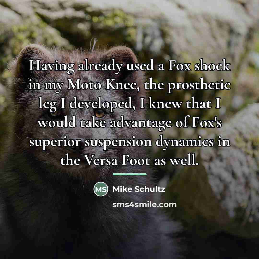 “Having already used a Fox shock in my Moto Knee,…” quote by Mike Schultz