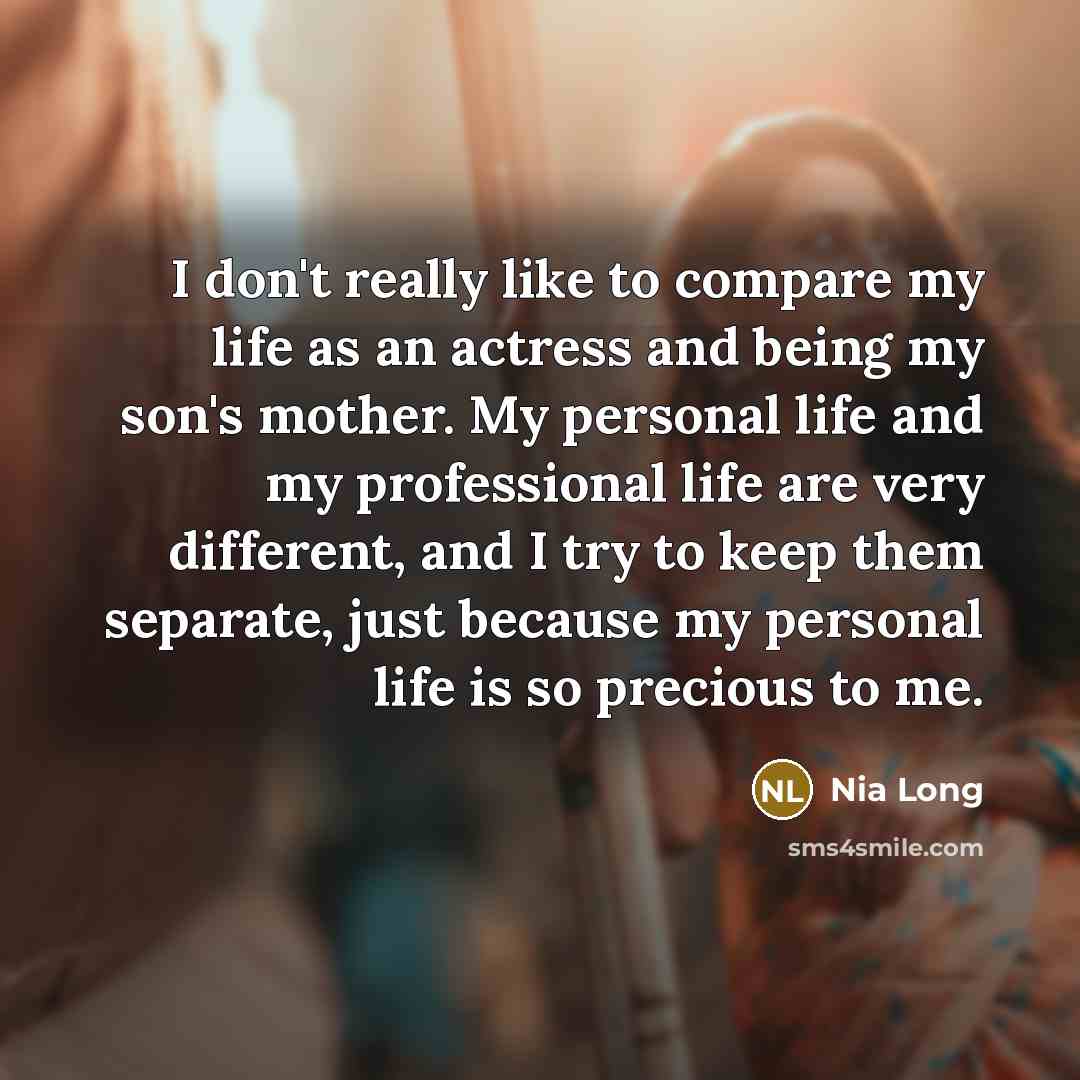 “I don't really like to compare my life as an…” quote by Nia Long