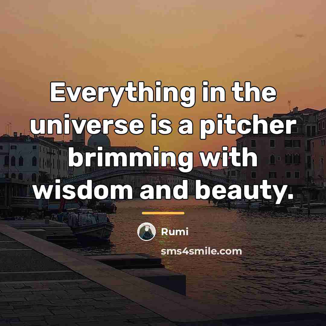 “Everything in the universe is a pitcher brimming with wisdom…” quote by Rumi