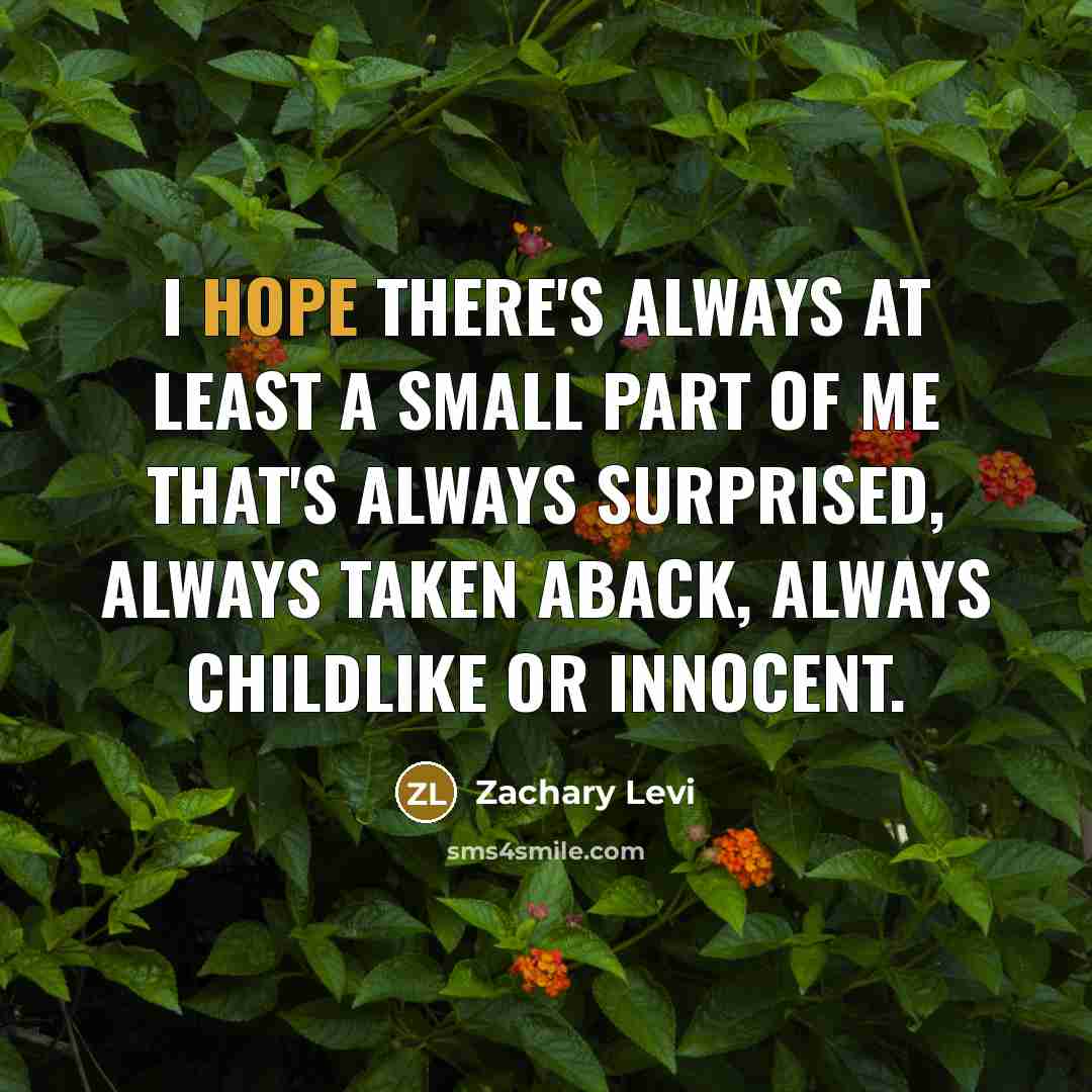 “I hope there's always at least a small part of…” quote by Zachary Levi