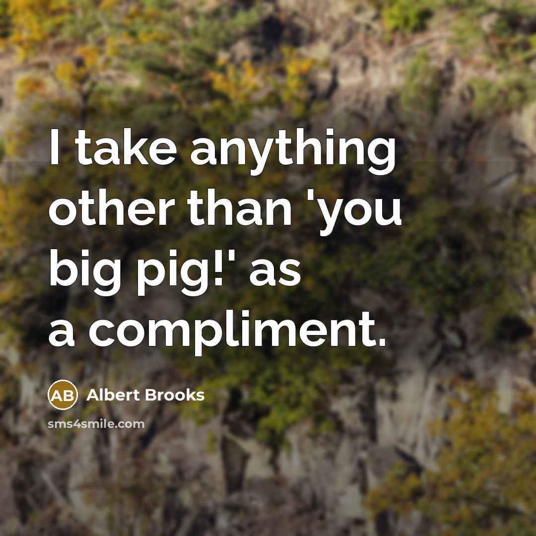“I take anything other than 'you big pig!' as a…” quote by Albert Brooks
