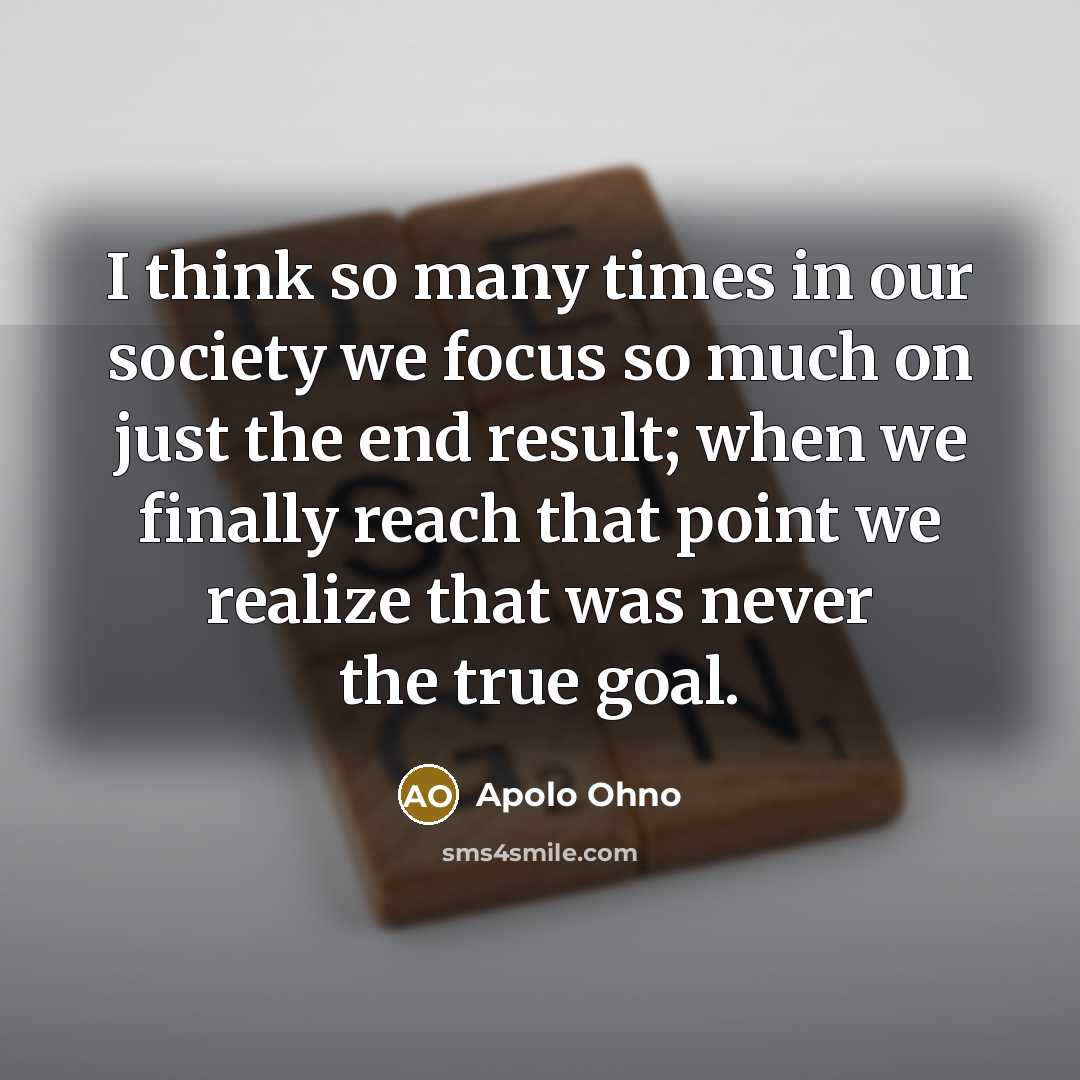 “I think so many times in our society we focus…” quote by Apolo Ohno