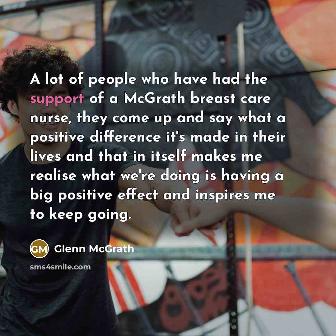 “A lot of people who have had the support of…” quote by Glenn McGrath