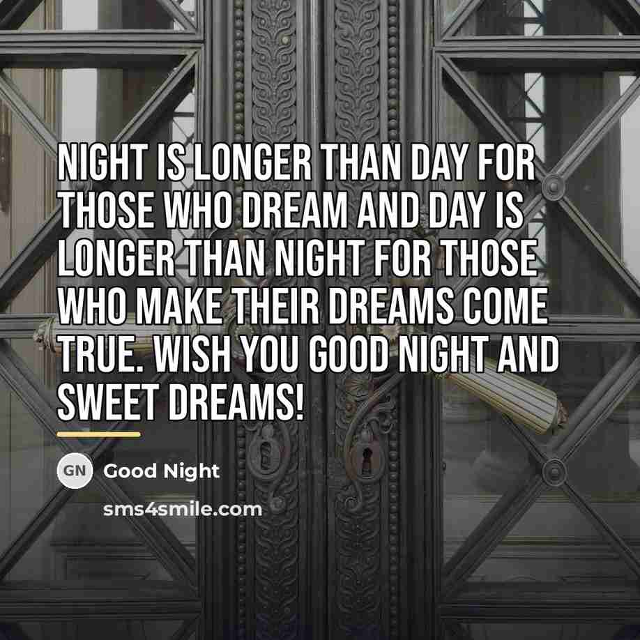 “Night is longer than day for those who DREAM and…” quote by Good Night