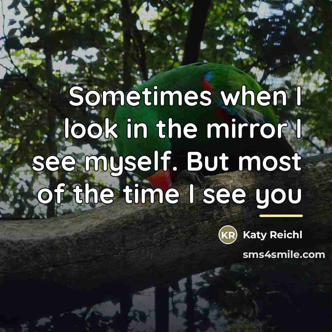 “Sometimes when I look in the mirror I see myself.…” quote by Katy Reichl