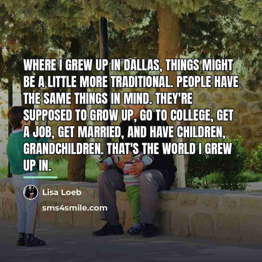 “Where I grew up in Dallas, things might be a…” quote by Lisa Loeb