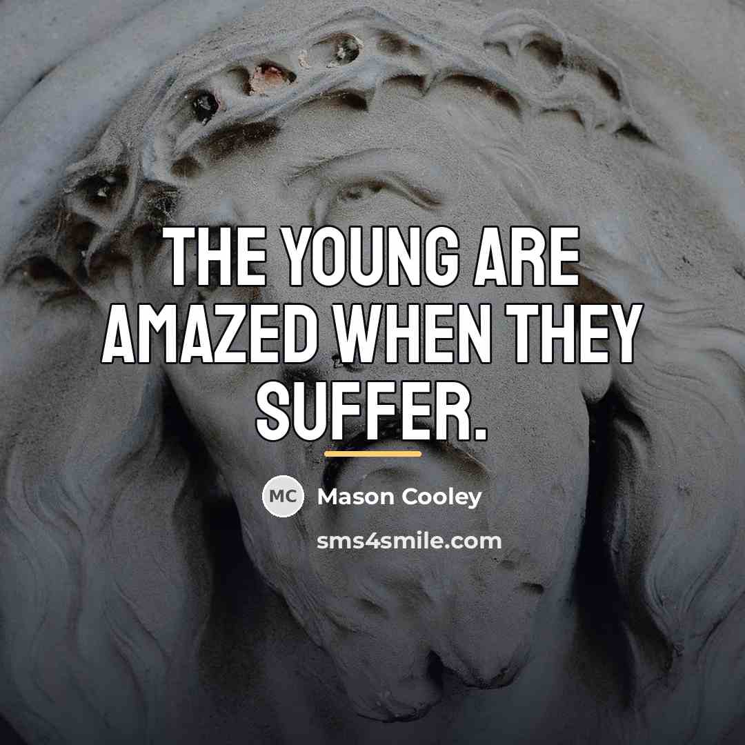 “The young are amazed when they suffer.…” quote by Mason Cooley