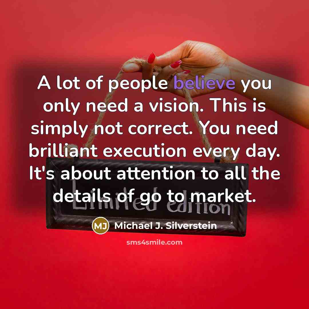 “A lot of people believe you only need a vision.…” quote by Michael J. Silverstein