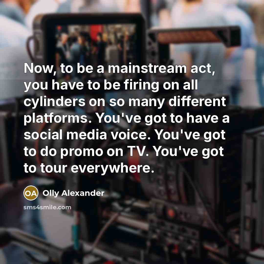 “Now, to be a mainstream act, you have to be…” quote by Olly Alexander