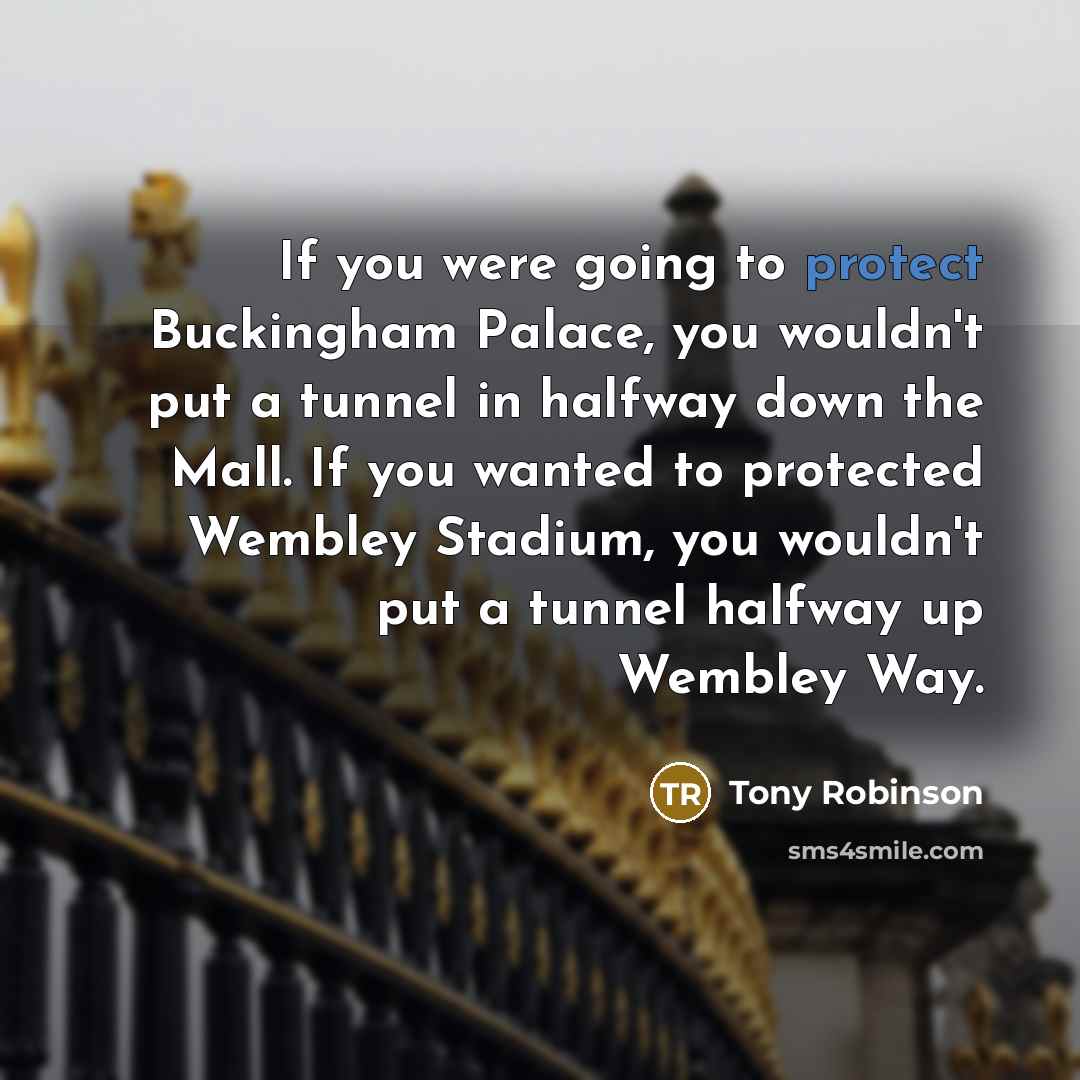 “If you were going to protect Buckingham Palace, you wouldn't…” quote by Tony Robinson