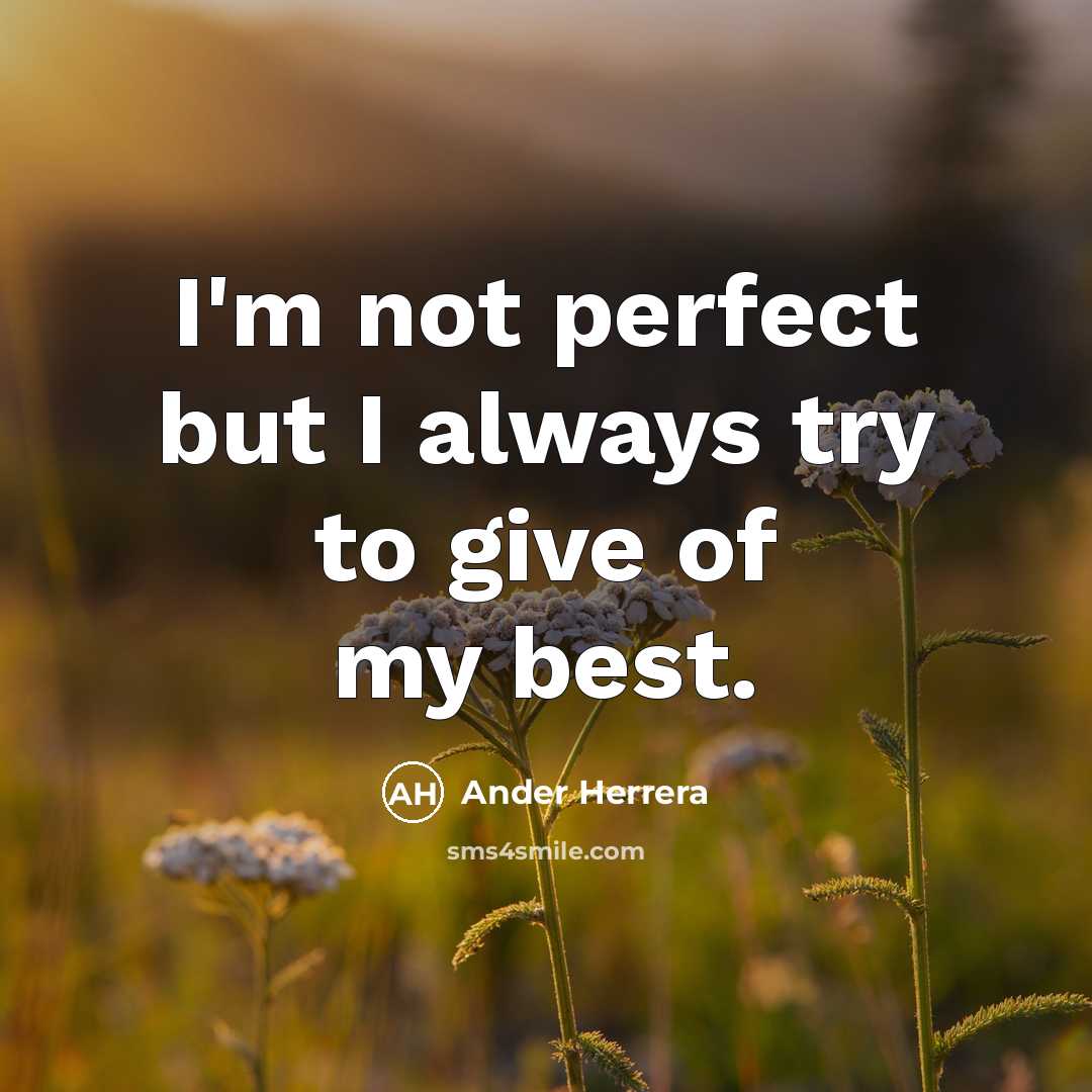 “I'm not perfect but I always try to give of…” quote by Ander Herrera