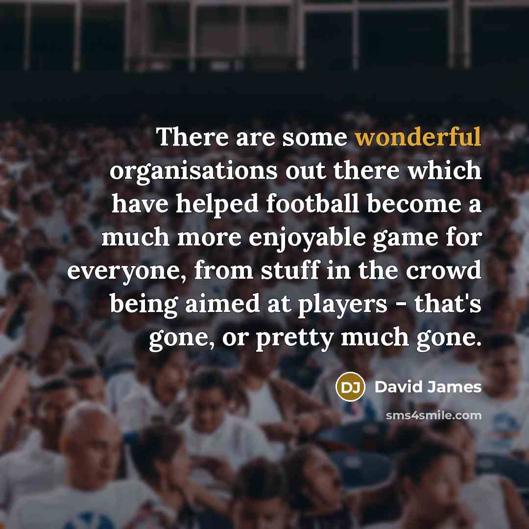 “There are some wonderful organisations out there which have helped…” quote by David James