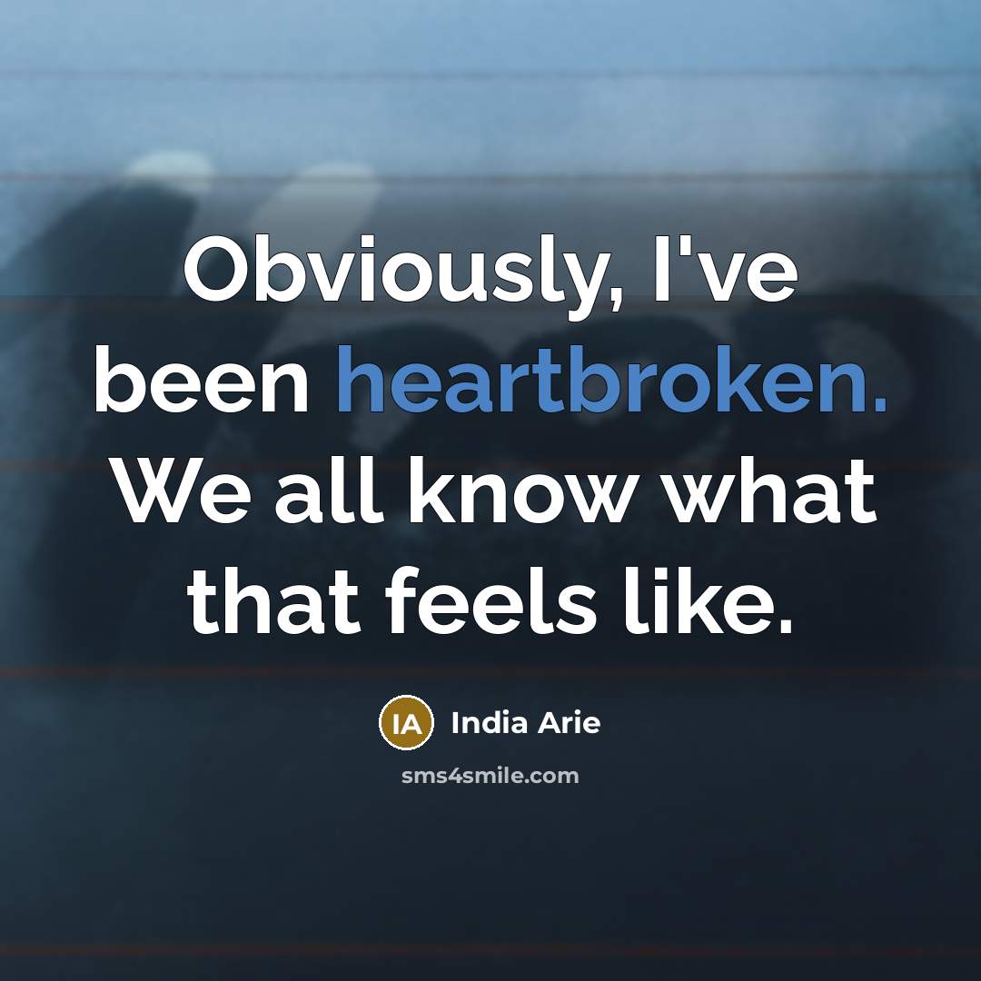 “Obviously, I've been heartbroken. We all know what that feels…” quote by India Arie