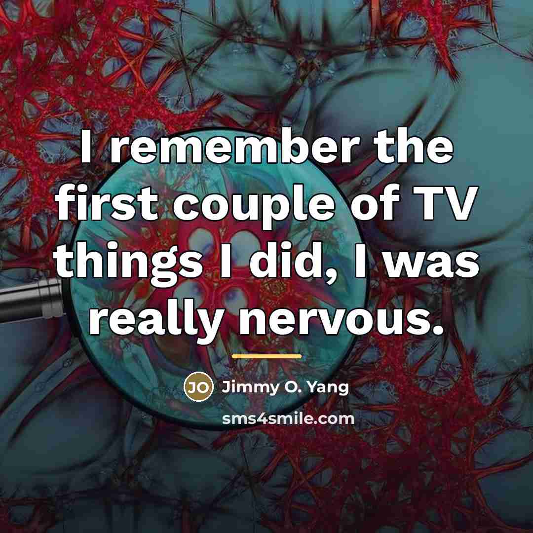 “I remember the first couple of TV things I did,…” quote by Jimmy O. Yang