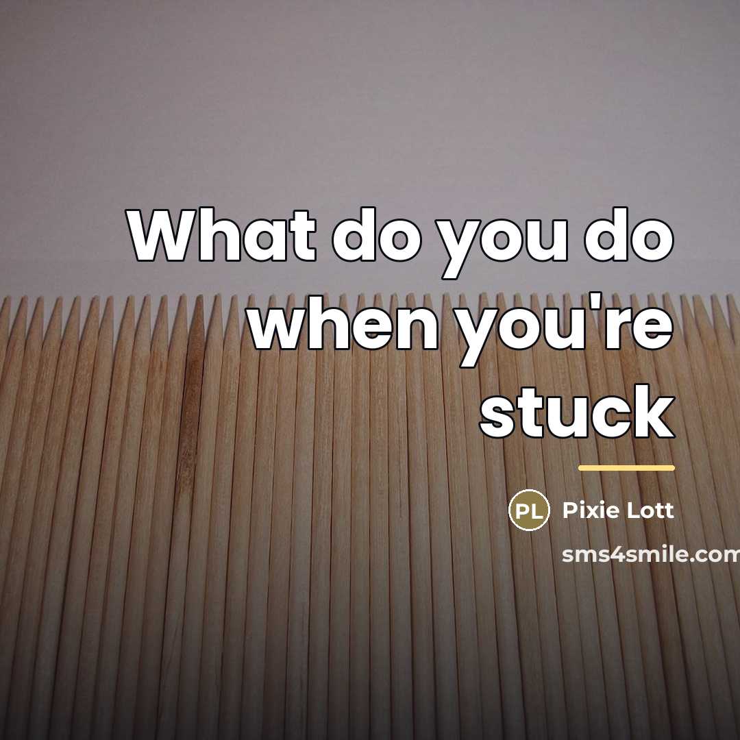 “What do you do when you're stuck…” quote by Pixie Lott