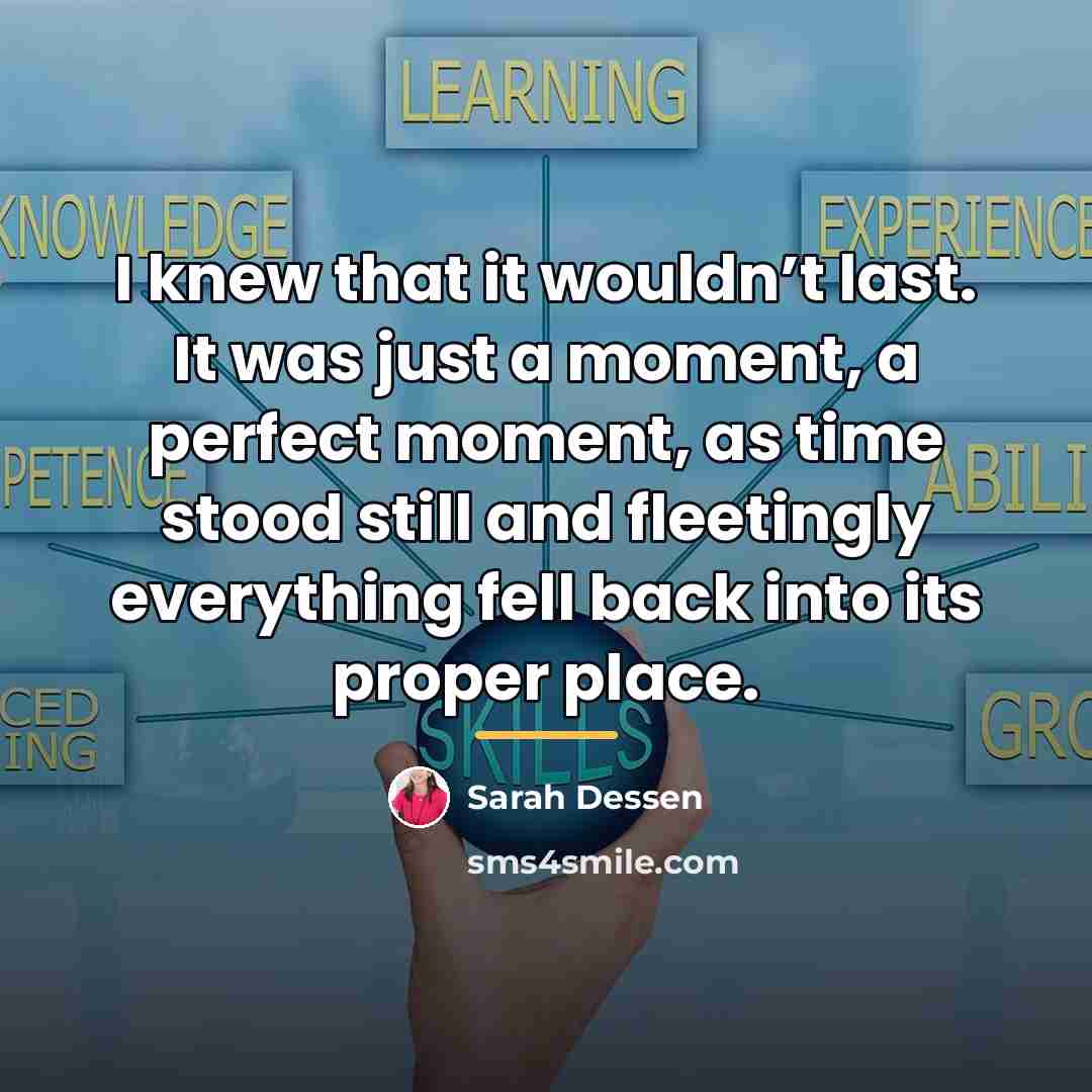 “I knew that it wouldn’t last. It was just a…” quote by Sarah Dessen