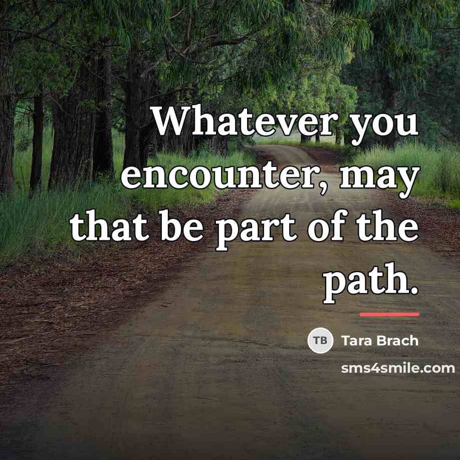 “Whatever you encounter, may that be part of the path.…” quote by Tara Brach