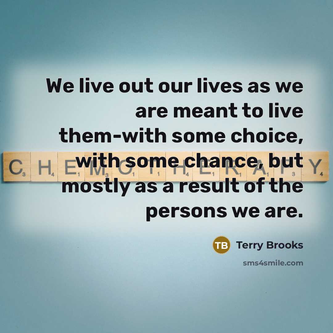“We live out our lives as we are meant to…” quote by Terry Brooks