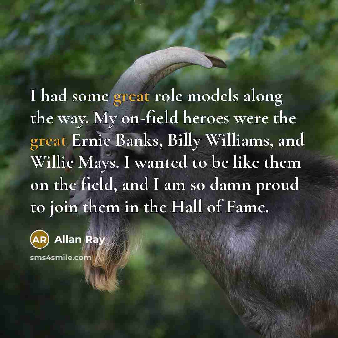 “I had some great role models along the way. My…” quote by Allan Ray