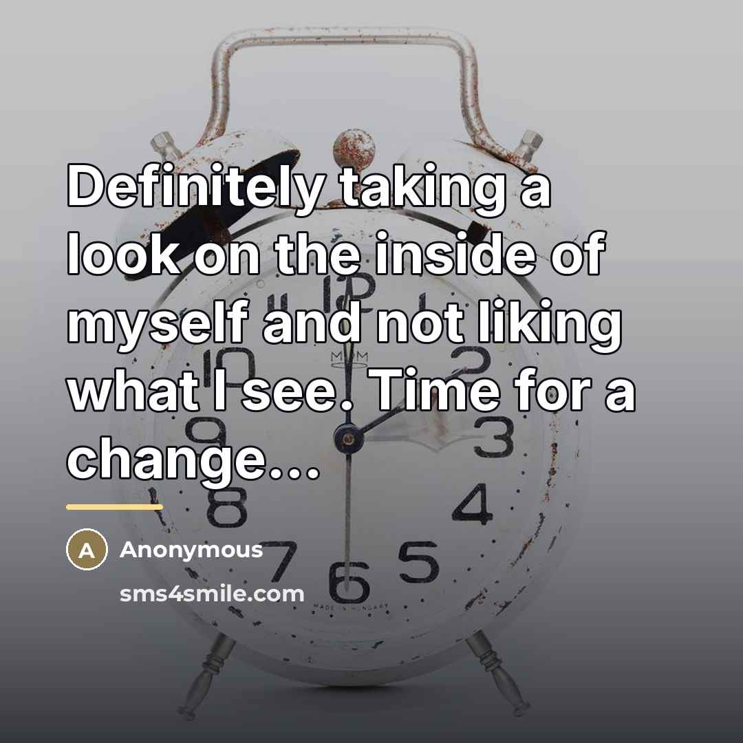 “Definitely taking a look on the inside of myself and…” quote by Anonymous