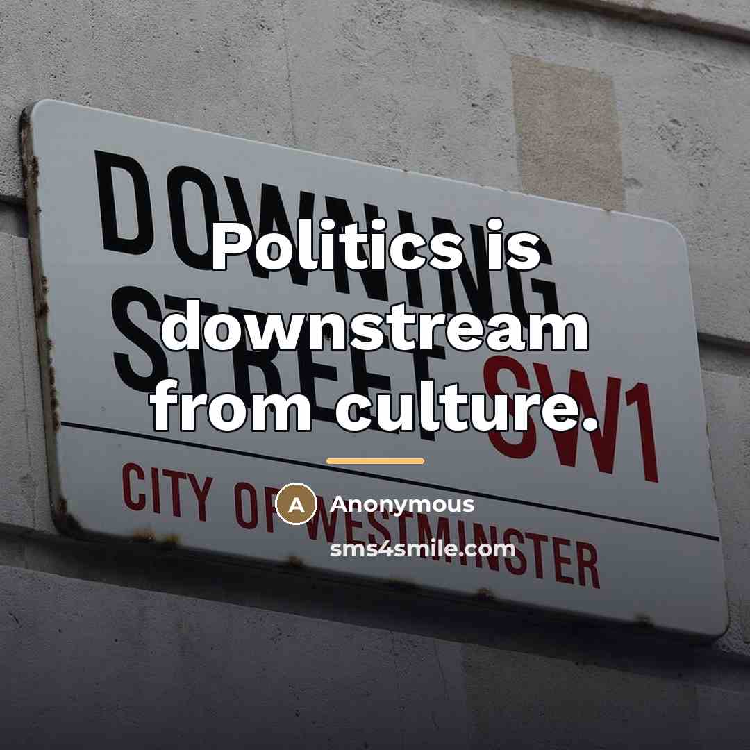 “Politics is downstream from culture.…” quote by Anonymous