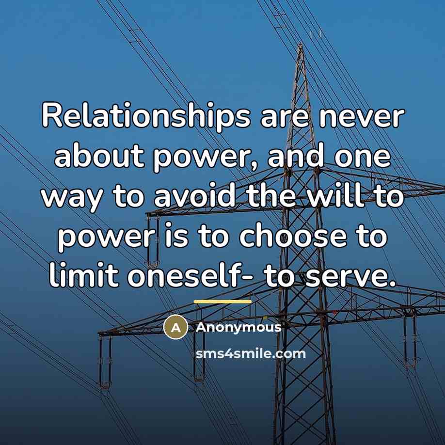 “Relationships are never about power, and one way to avoid…” quote by Anonymous