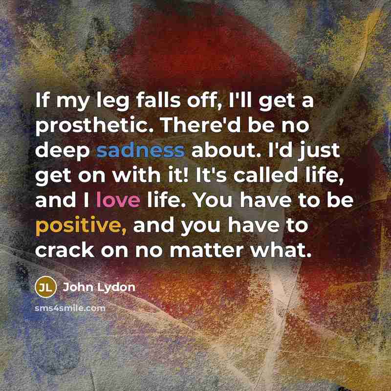 “If my leg falls off, I'll get a prosthetic. There'd…” quote by John Lydon