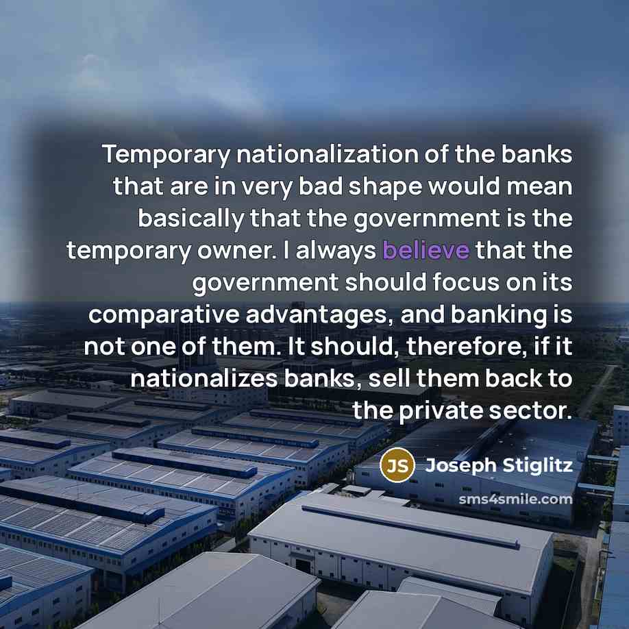 “Temporary nationalization of the banks that are in very bad…” quote by Joseph Stiglitz