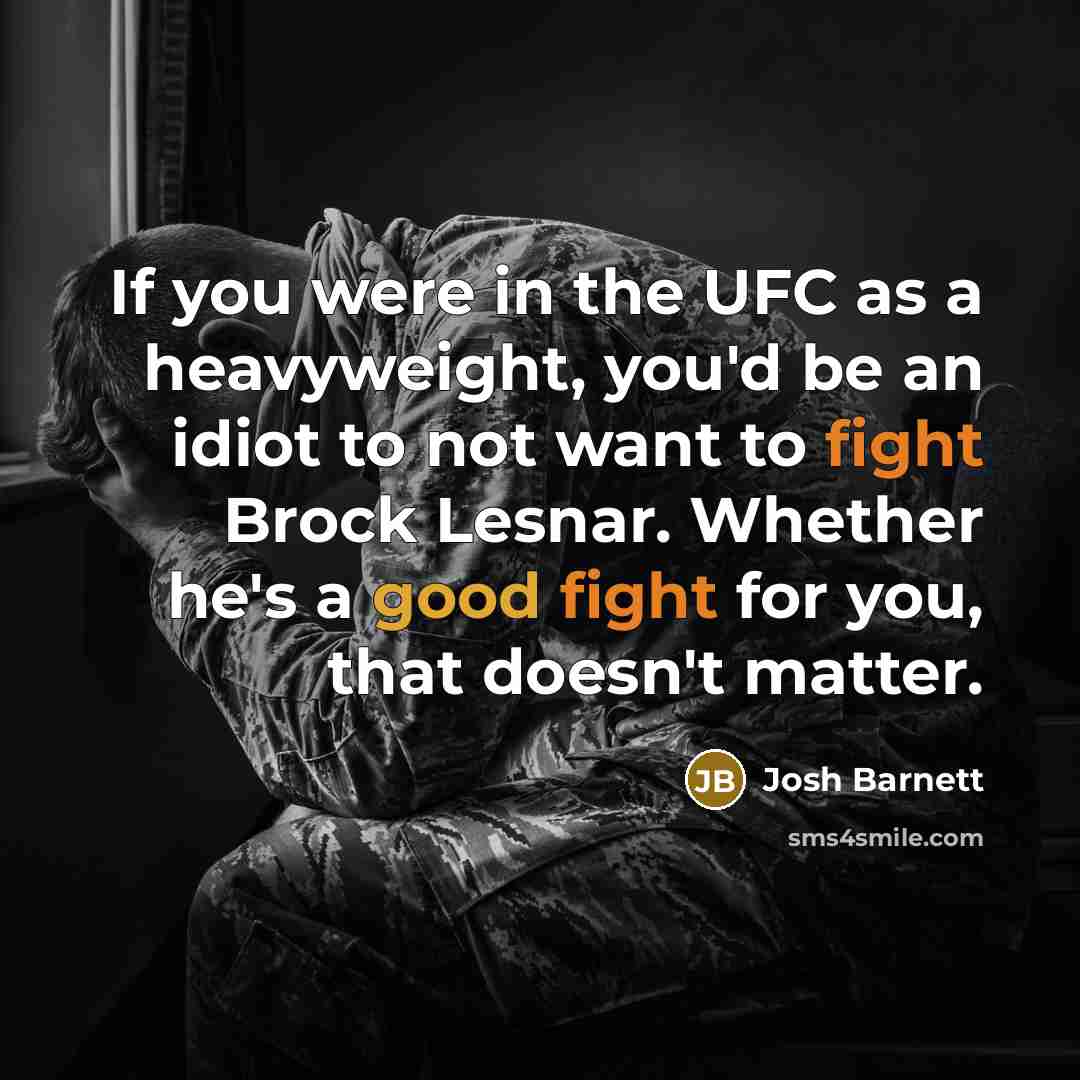 “If you were in the UFC as a heavyweight, you'd…” quote by Josh Barnett