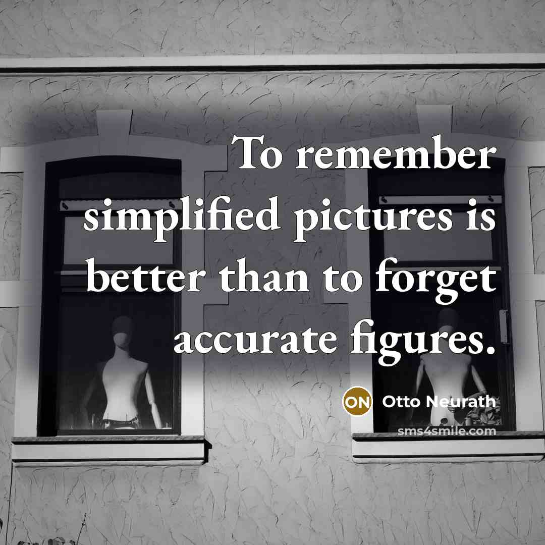 “To remember simplified pictures is better than to forget accurate…” quote by Otto Neurath