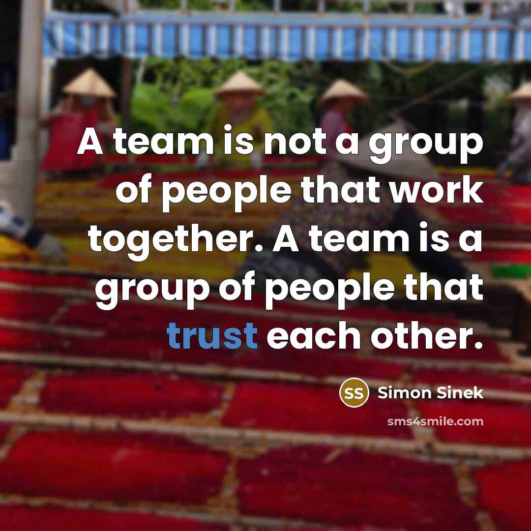 “A team is not a group of people that work…” quote by Simon Sinek