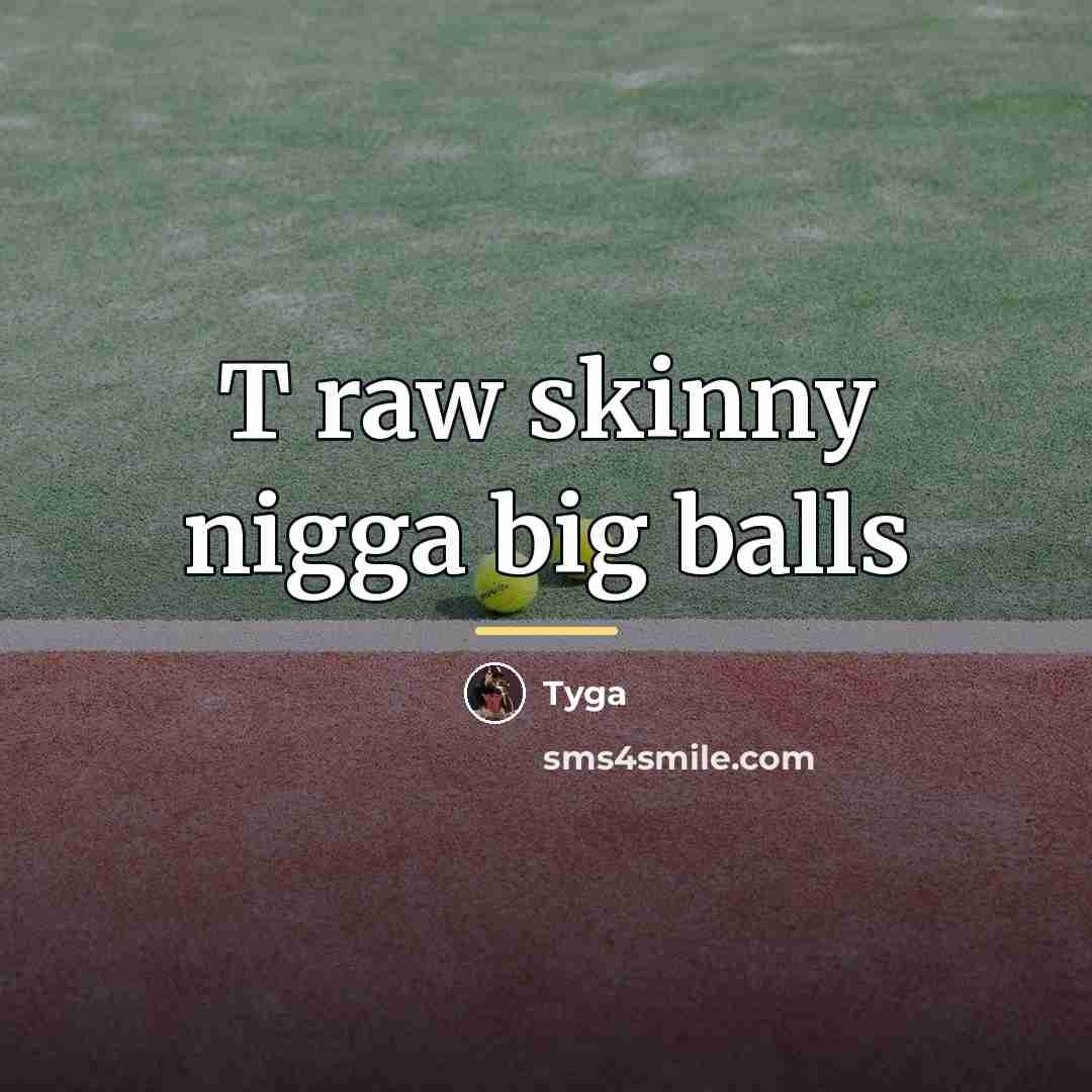 “T raw skinny nigga big balls…” quote by Tyga