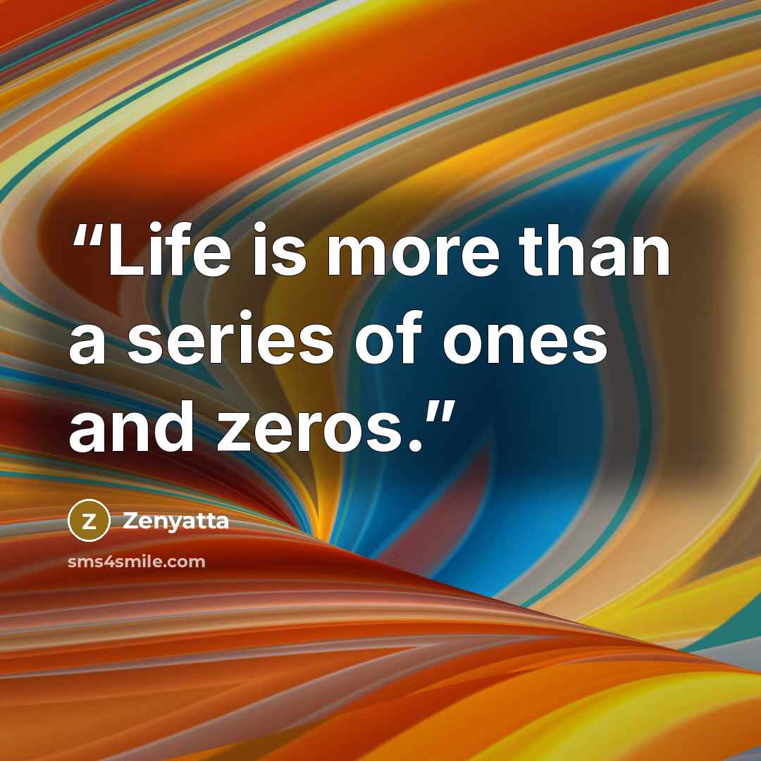 “Life is more than a series of ones and zeros.” quote by Zenyatta