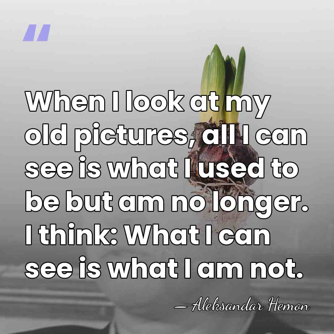 When I look at my old pictures, all I can see is&hellip; - Aleksandar Hemon